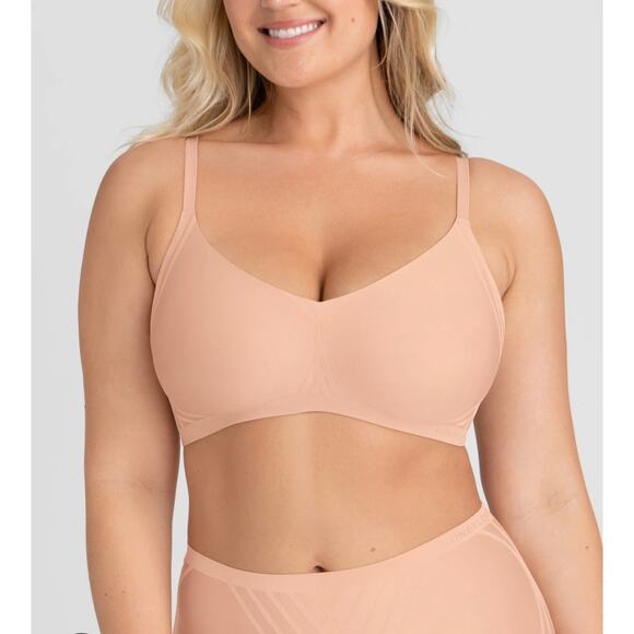 Honeylove Set Bras 3X Blush Maroon Fig Black Big Chest Comfort V-Neck Silhouette - Picture 6 of 8